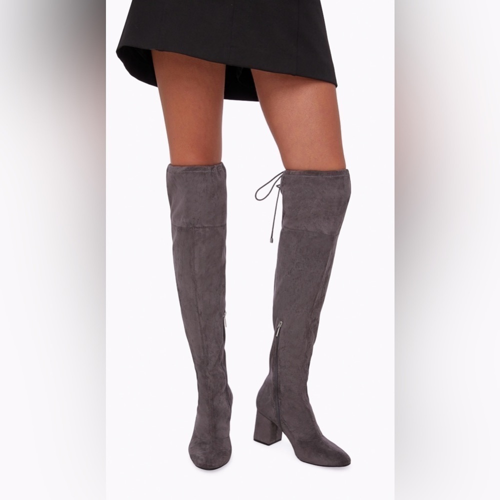 Dauphine Tie Over-The-Knee Boot Color: Magnet Gray Size 8 - Picture 5 of 6